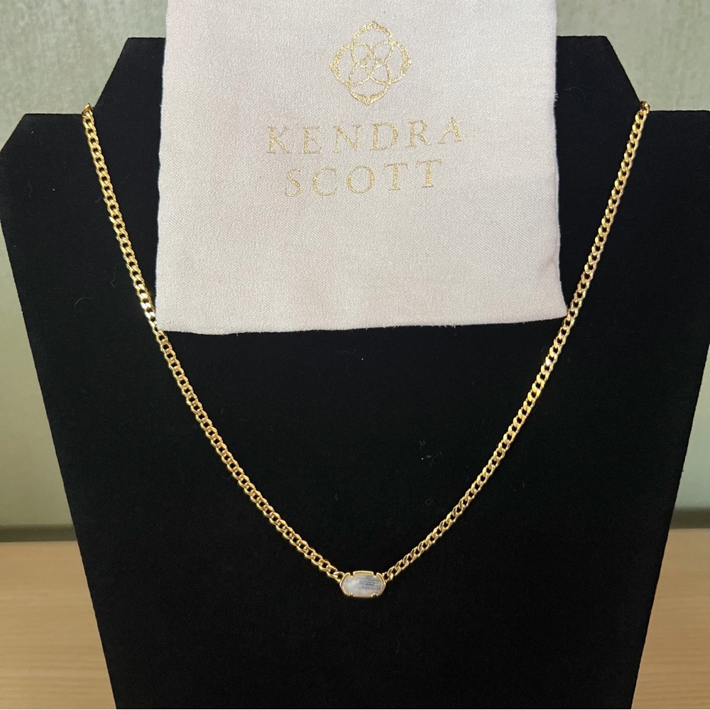Kendra Scott Gold Necklace with Iridescent Stone